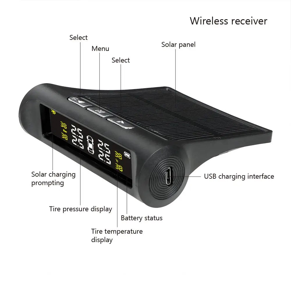 Car Tyre Pressure Monitoring System Solar Powered