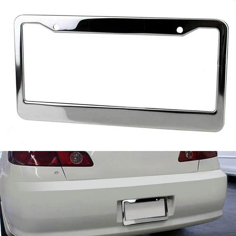 1pc Chrome Stainless License Plate Frame