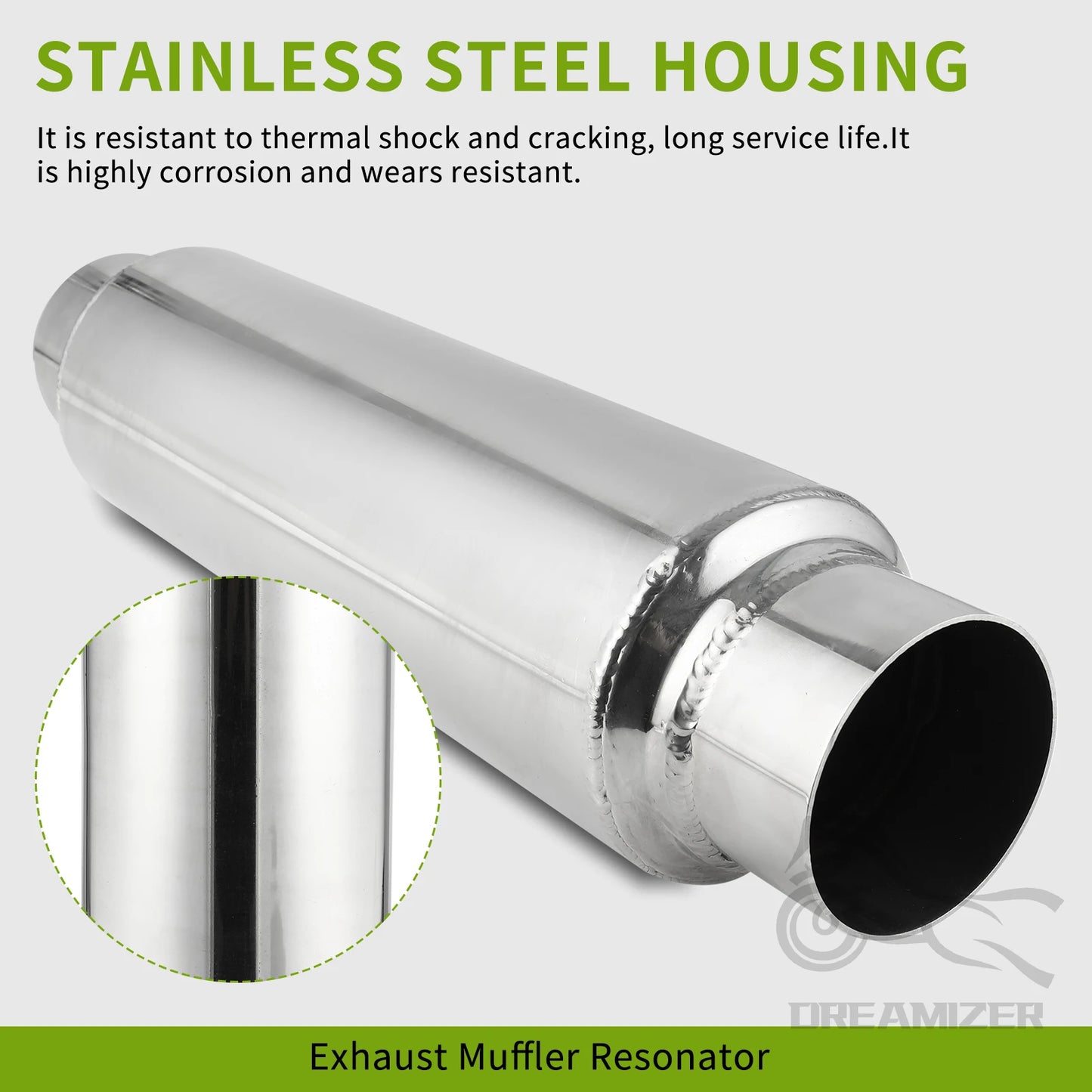 406mm (16”) 2.5-Inch Exhaust Muffler Pipe – Car & Motorcycle Replacement