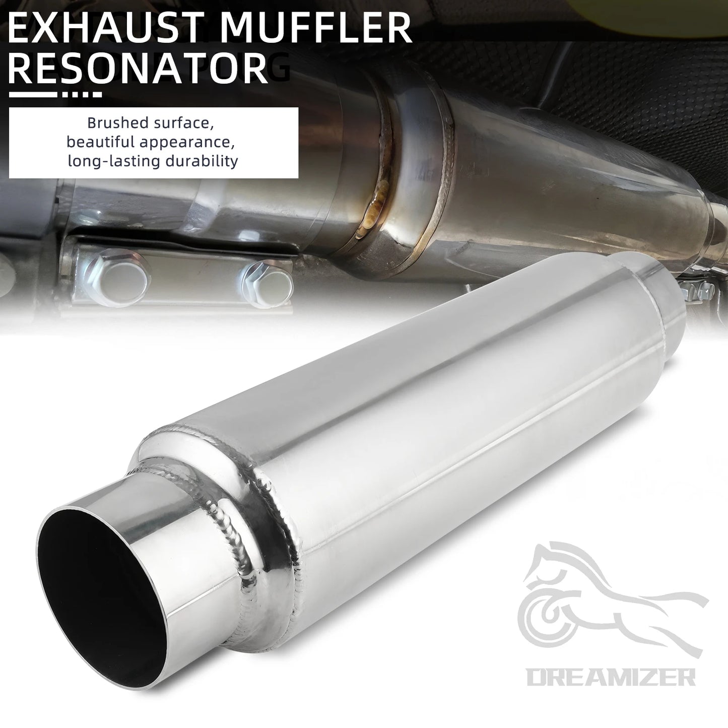 406mm (16”) 2.5-Inch Exhaust Muffler Pipe – Car & Motorcycle Replacement