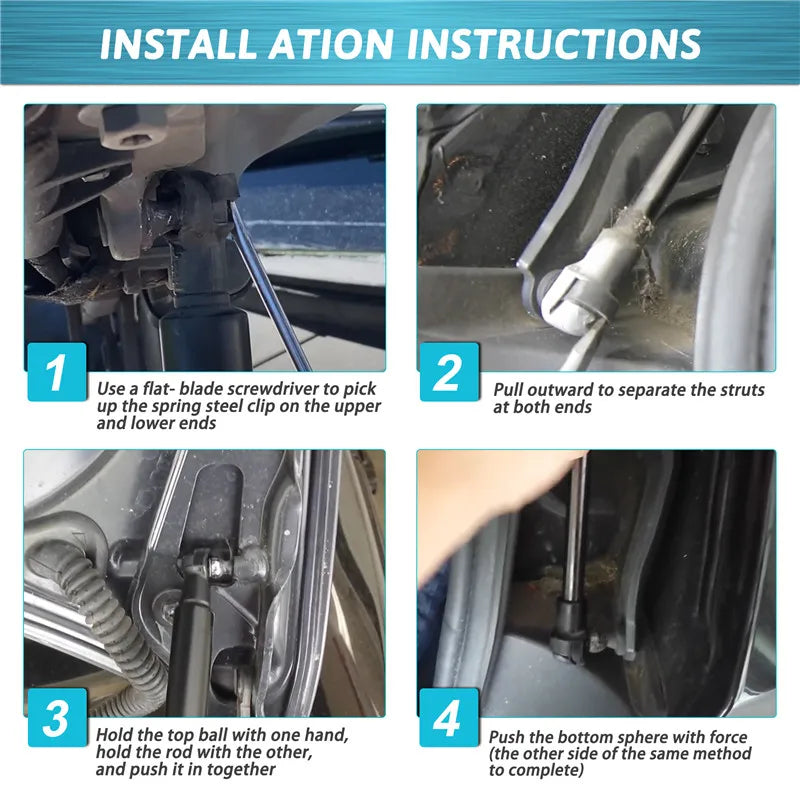 2Pcs Front Hood Bonnet Gas Struts