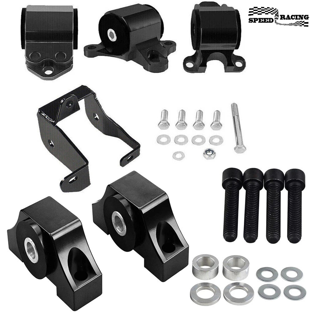 Swap Engine Motor Mount 3-Bolt Kit + Torque Mount Kit – Fits 1996-2000 Honda Civic EK & 1998 Civic HX Coupe 1.6L 2-Door