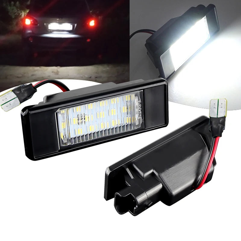 2Pcs 6000K White LED License Plate Lights