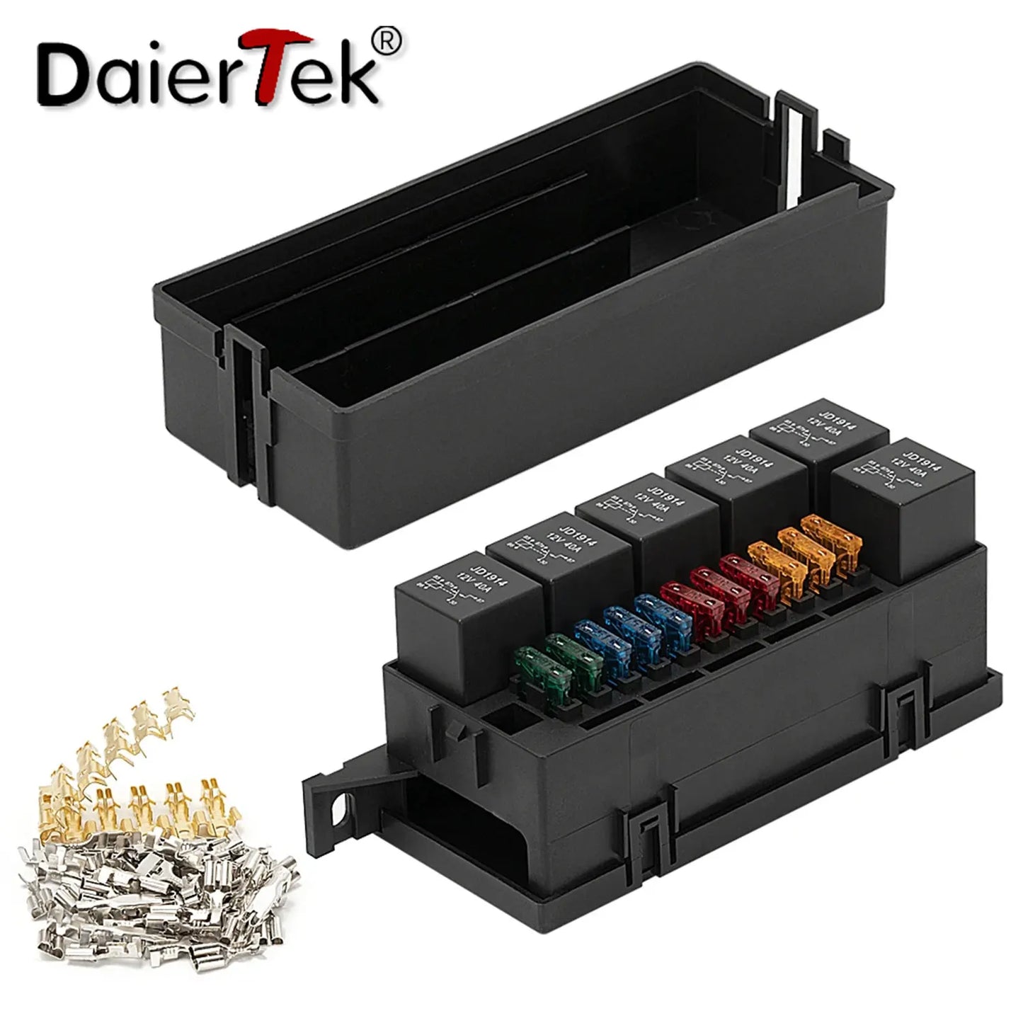 12V 11-Way Auto Fuse & Relay Box with 5-Pin Relay – Car, Marine, Truck, Trailer, Boat