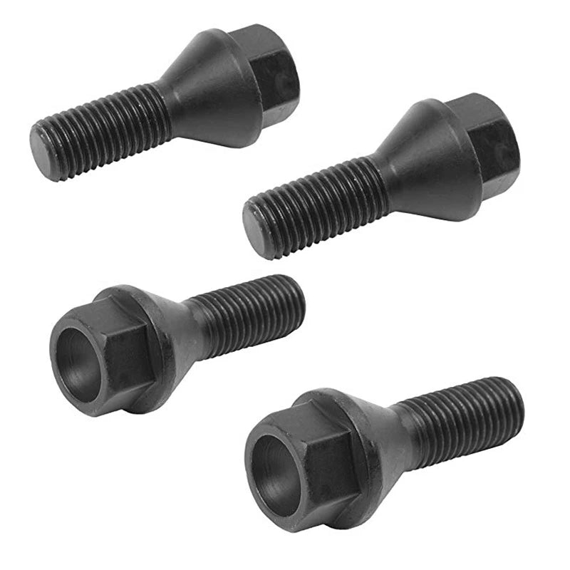 4Pcs Black Wheel Bolt Lug Nuts – For BMW E30, E36, E46, E60, E90