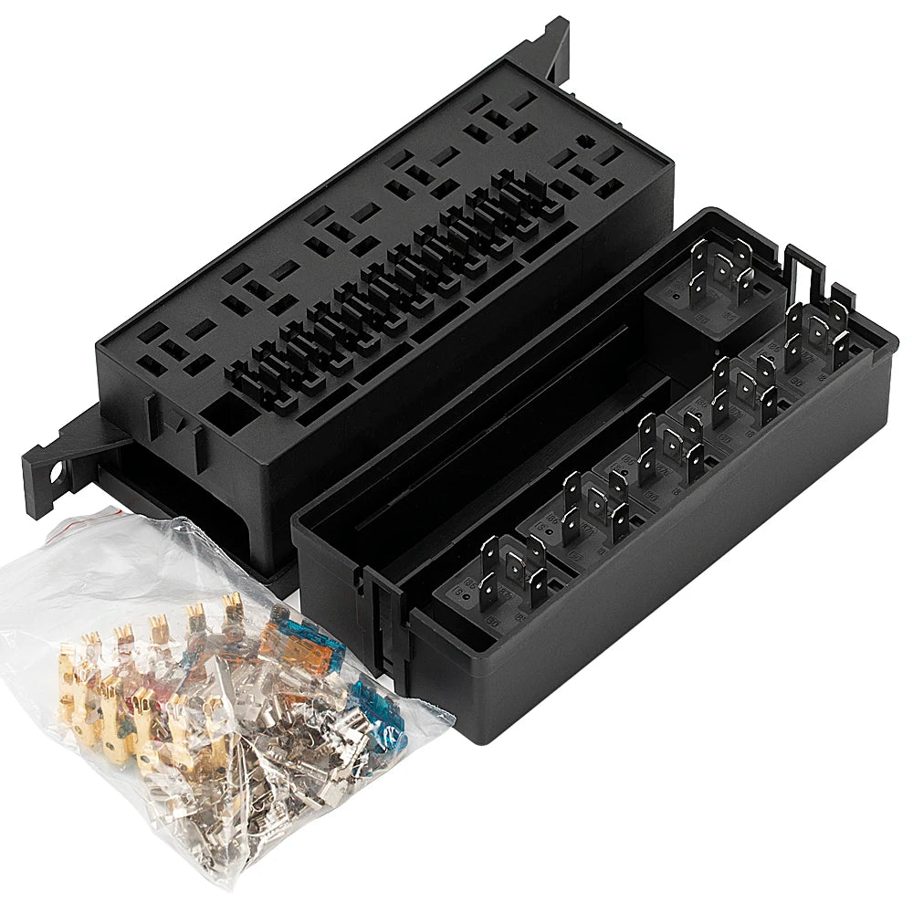 12V 11-Way Auto Fuse & Relay Box with 5-Pin Relay – Car, Marine, Truck, Trailer, Boat