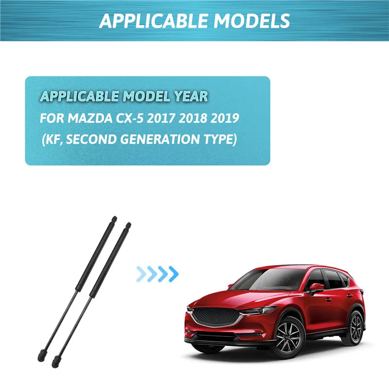 2pcs Front Bonnet Hood Strut Lift Support Bars- For Mazda CX-5 CX5 KF 2017-2019