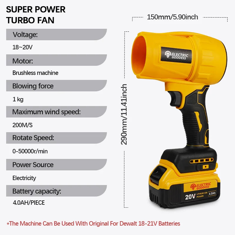 Dewalt 20V Brushless Turbo Blower – Cordless Electric Dust Blowing Tool with Battery