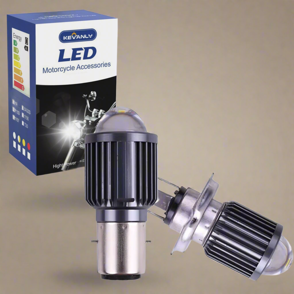 1pc Motorcycle Headlight BA20D H4 LED Bulbs