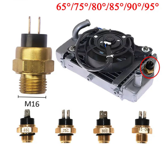 M16 Brass Motorcycle Radiator Thermostat Switch – 65° / 75° / 80° / 85° / 90° / 95°
