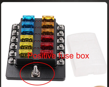 6/12-Way Car & Boat Fuse Box Holder – Blade Fuse Block with Warning Indicator 12V/36V