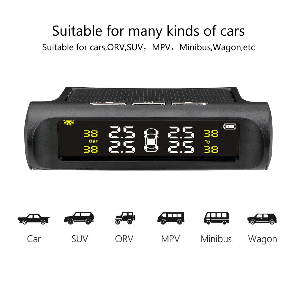Car Tyre Pressure Monitoring System Solar Powered