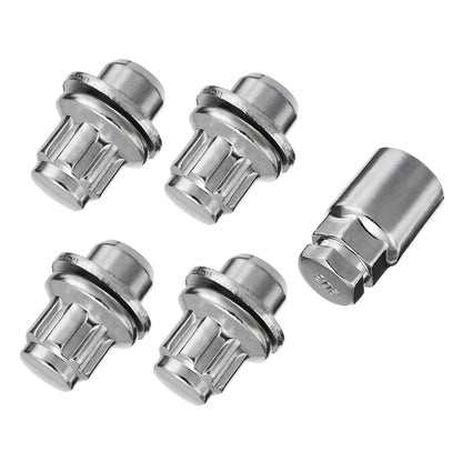 5-Piece Locking Wheel Lug Bolt & Nut Set – M12 x 1.5 for Toyota, Aluminum Alloy Anti-Theft Tire Bolts