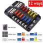6/12-Way Car & Boat Fuse Box Holder – Blade Fuse Block with Warning Indicator 12V/36V