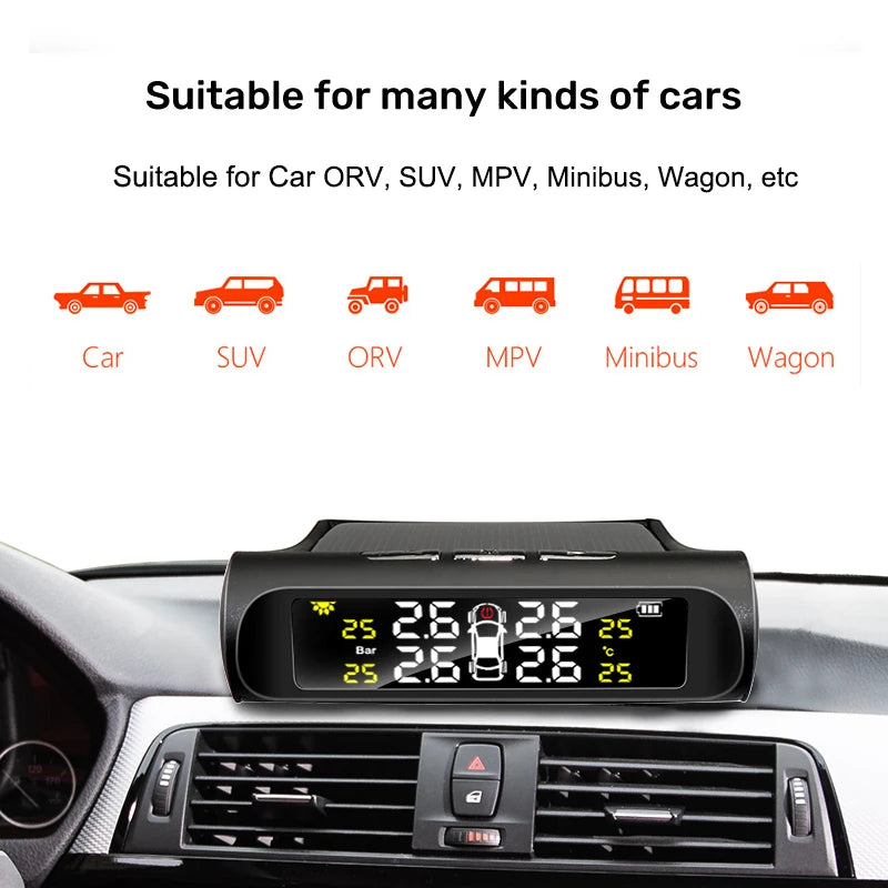 Solar Power Car Tire Pressure Monitor System