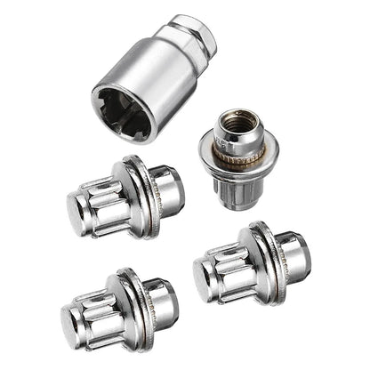5-Piece Locking Wheel Lug Bolt & Nut Set – M12 x 1.5 for Toyota, Aluminum Alloy Anti-Theft Tire Bolts