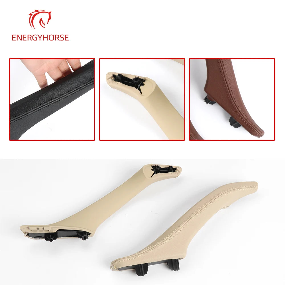 Left & Right Interior Passenger Door Leather Pull Handle Assembly for BMW F10/F11 5 Series