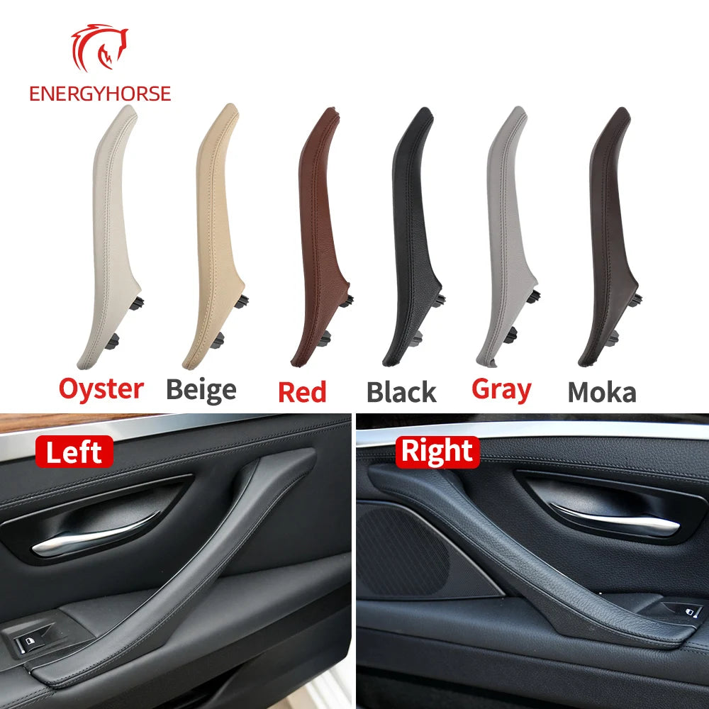 Left & Right Interior Passenger Door Leather Pull Handle Assembly for BMW F10/F11 5 Series