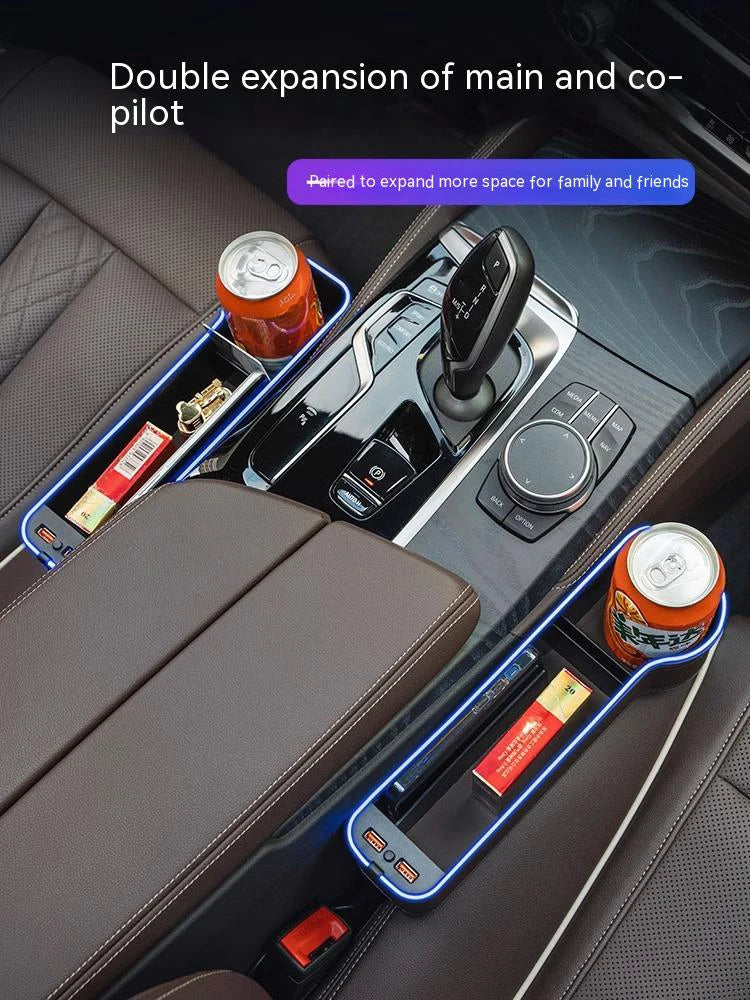 Car USB Charging Light Seat Storage Case