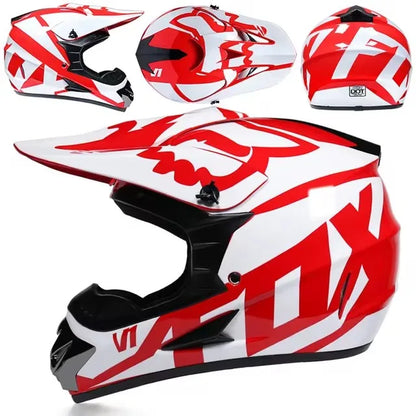 Motorcycle Downhill Full Face Helmet with Goggles – Motocross / MTB / Off-Road