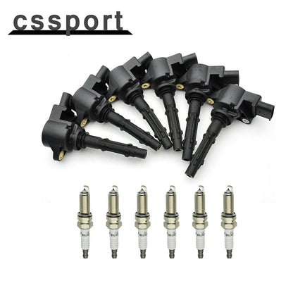 6 Ignition Coil + Spark Plugs UF535 For 2006-2009 Mercedes-Benz CLK350 3.5L V6