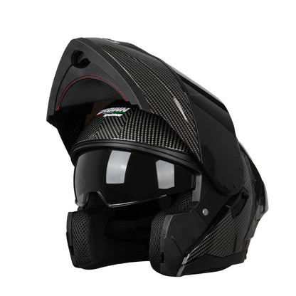 RUFI Double-Lens Motorcycle Helmet with Built-in Sun Visor – DOT Certified