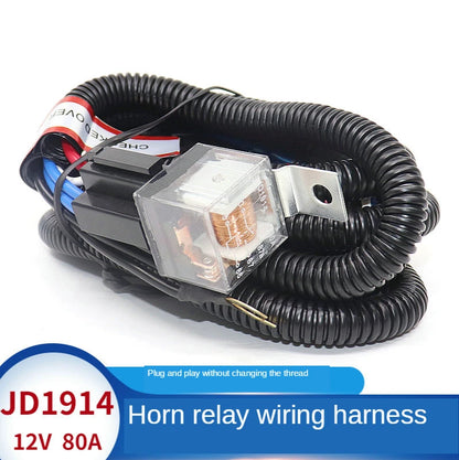 1 Set Universal Car Snail horn Modified wiring harness Relay12v 24v Plug