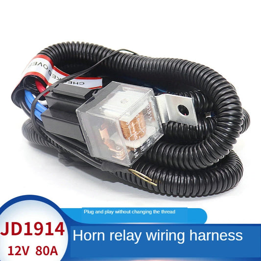 1 Set Universal Car Snail horn Modified wiring harness Relay12v 24v Plug