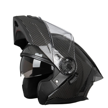 RUFI Double-Lens Motorcycle Helmet with Built-in Sun Visor – DOT Certified