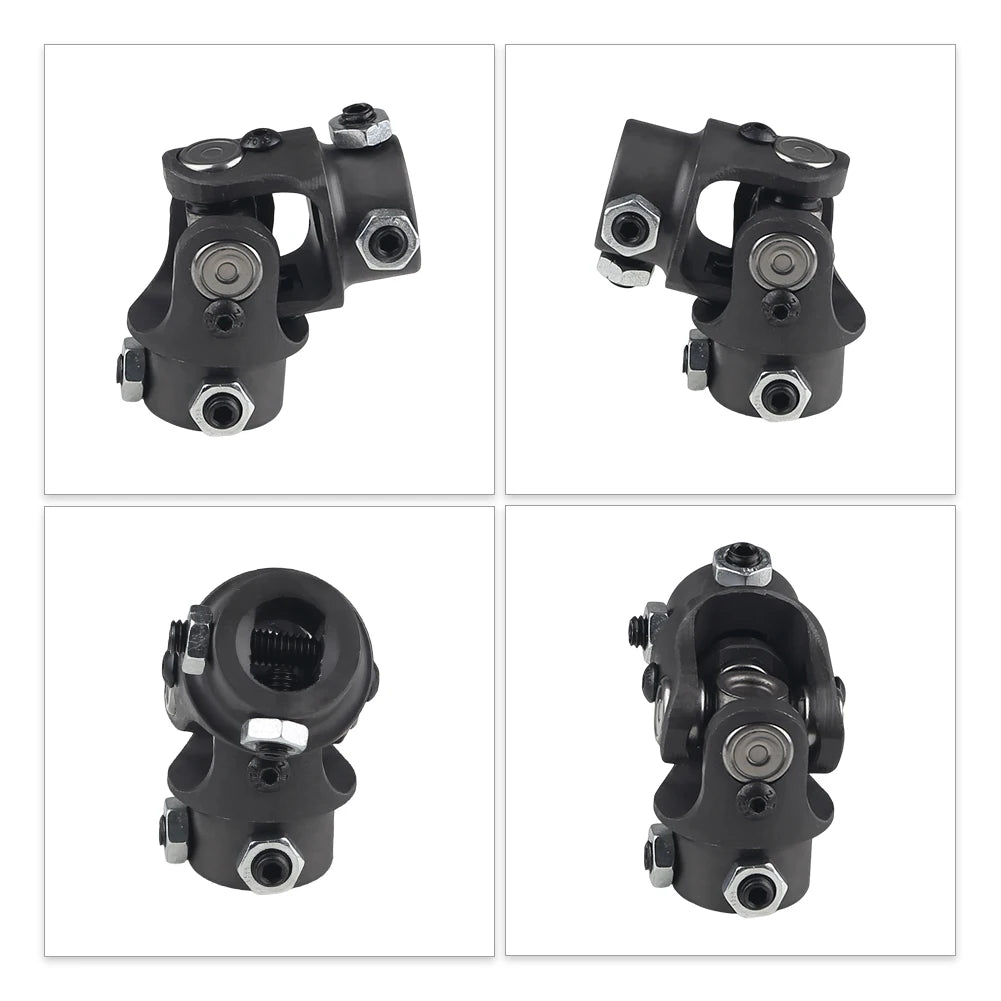 Single Steering Shaft Universal U-Joint – 3/4” DD x 3/4” Round, 83mm (3-1/4”) Length, Black