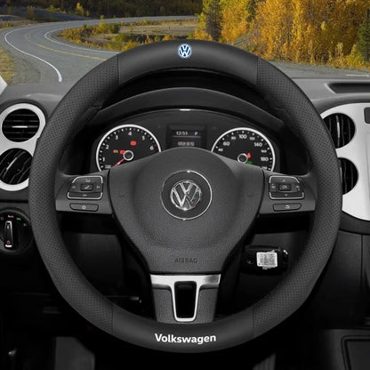 Carbon fiber Leather Car Steering Wheel Cover