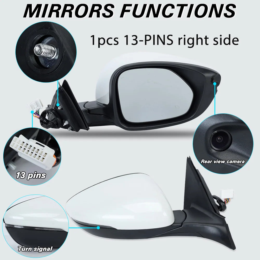 8-Pin Car Side Mirror Assembly for Honda Accord (2018–2022)