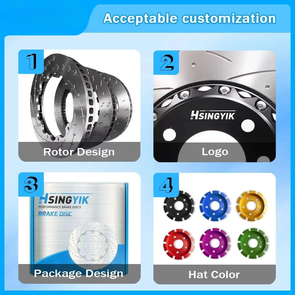 380mm / 390mm Customized Sports Car Slotted Safety Brake Discs