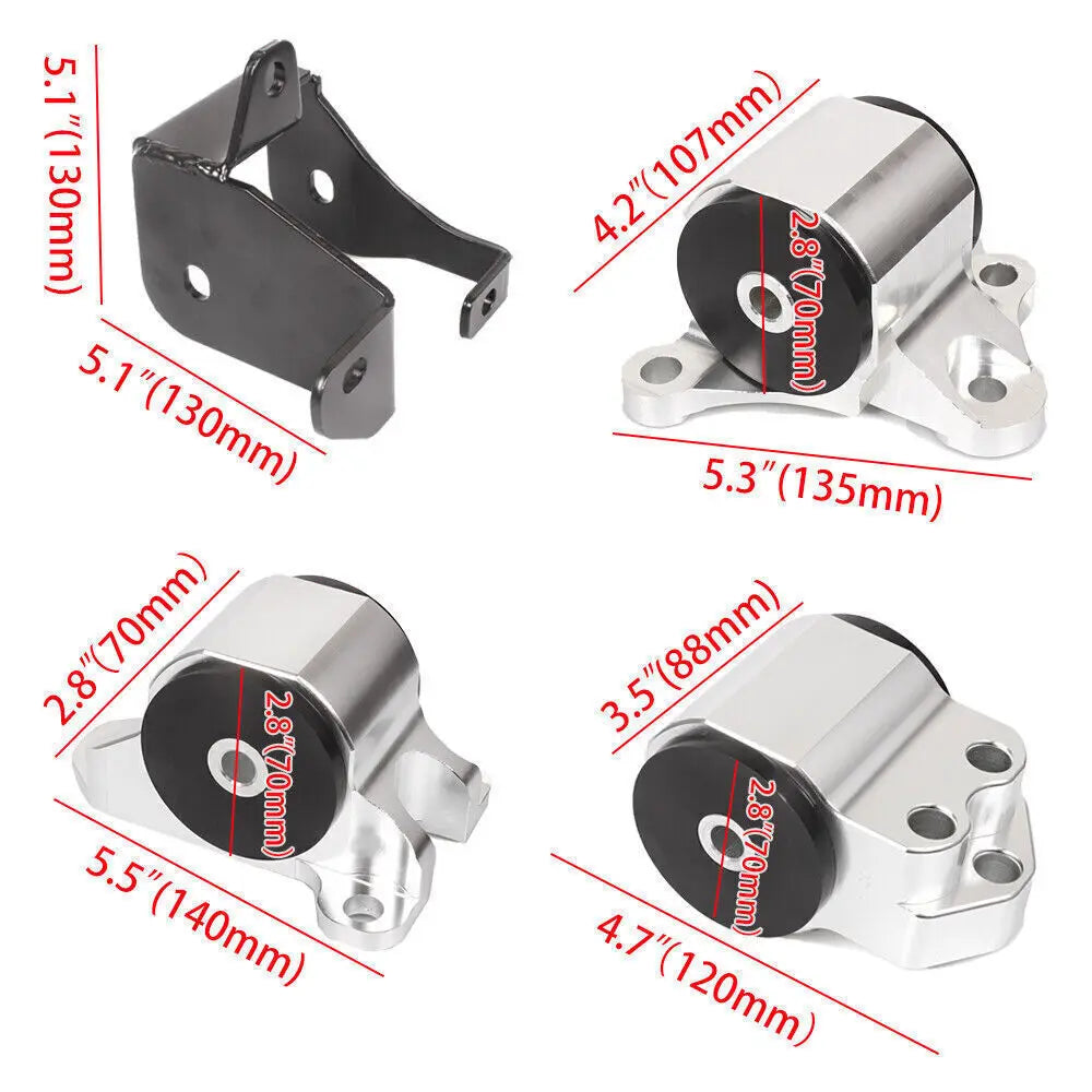 Swap Engine Motor Mount 3-Bolt & Torque Mount Kit for 1996–2000 Honda Civic EK (B-Series Manual Transmission)