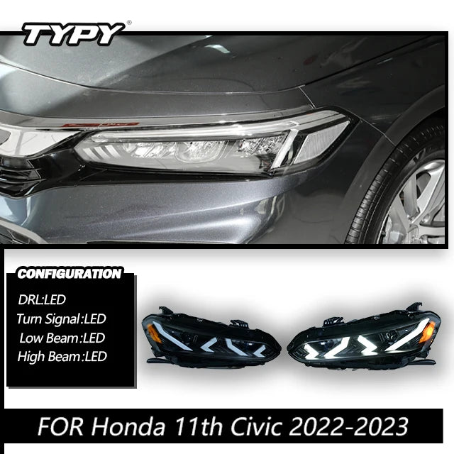 LED Headlight – 4-Lens Head Lamps for Honda Civic 11th Gen (2022-2023)