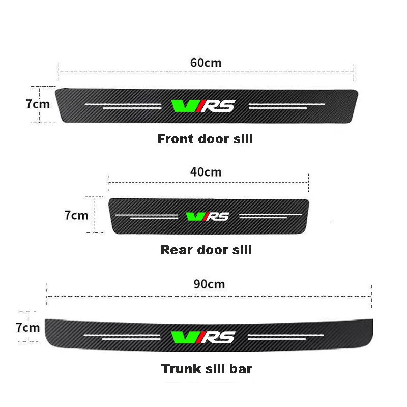 Auto Carbon Fiber Decals Stickers Car Door