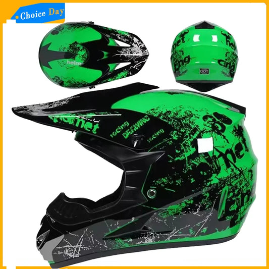 Motorcycle Downhill Full Face Helmet with Goggles – Motocross / MTB / Off-Road