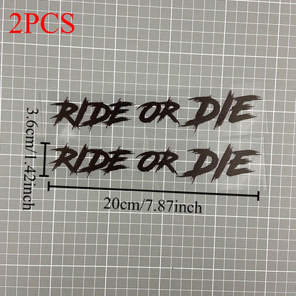 2PCS Ride or Die Motorcycle Helmet Stickers