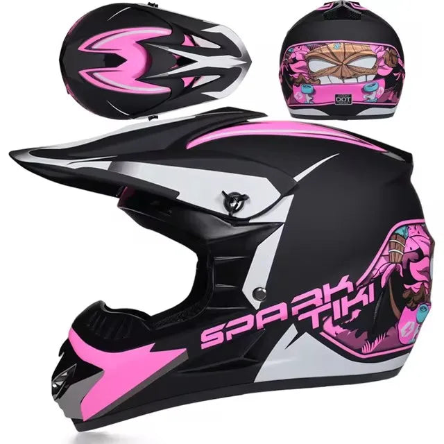 Motorcycle Downhill Full Face Helmet with Goggles – Motocross / MTB / Off-Road
