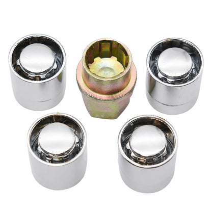 M12x1.5 Anti-Theft Steel Wheel Lock Lug Nuts – Chrome 4+1 Set for Toyota, Honda & Acura