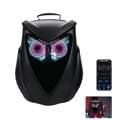 LOY Owl Design LED Display Smart Motorcycle & Cycling Backpack