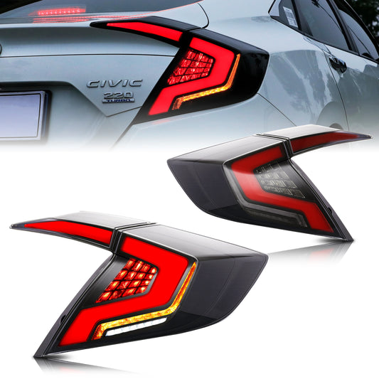 LED Tail Lights for Honda Civic Sedan 10th Gen (2016–2021) – DRL Start-Up Animation Rear Lamp Assembly