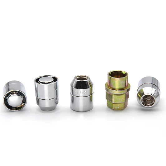 M12x1.5 Anti-Theft Steel Wheel Lock Lug Nuts – Chrome 4+1 Set for Toyota, Honda & Acura