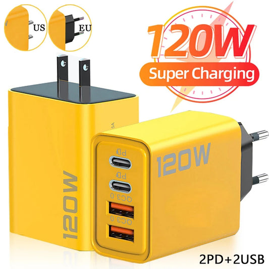 4 Ports USB C  Fast Charger Adapter