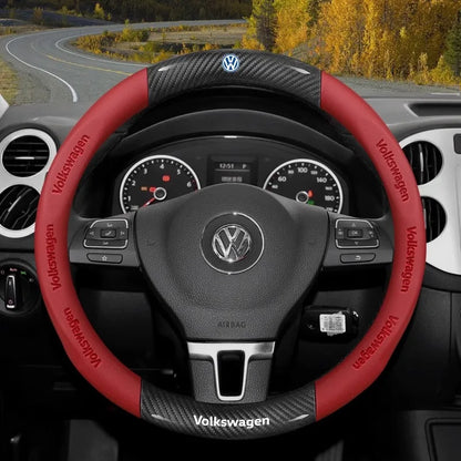 Carbon fiber Leather Car Steering Wheel Cover