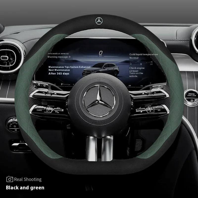 Leather Suede Steering Wheel Cover – Non-Slip & Comfortable
