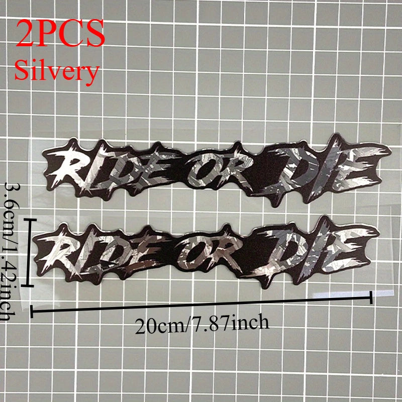 2PCS Ride or Die Motorcycle Helmet Stickers