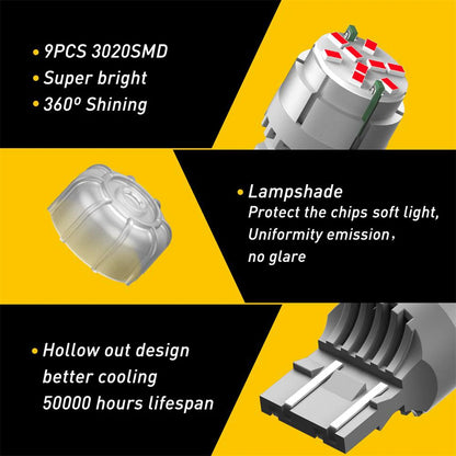 2Pcs AUXITO 7443/7440 T20 Red LED Bulbs