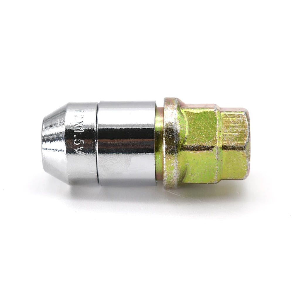 M12x1.5 Anti-Theft Steel Wheel Lock Lug Nuts – Chrome 4+1 Set for Toyota, Honda & Acura