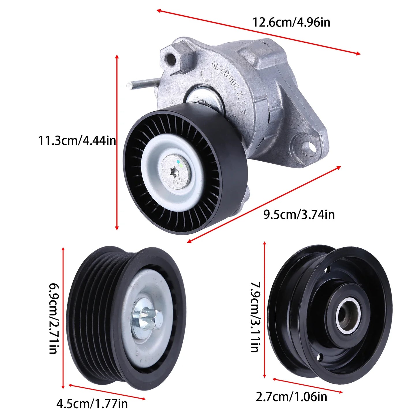 Belt Tensioner Pulley Kit Compatible with Mercedes-Benz C300 C350 E350 E550